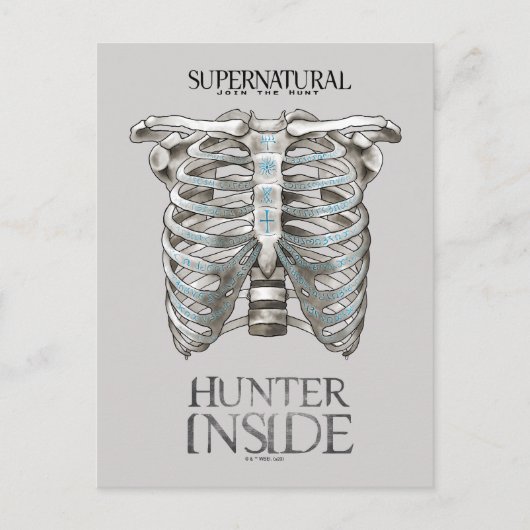 Bovennatuurlijke "Hunter Inside" Ribcage Graphic Briefkaart (Voorkant)