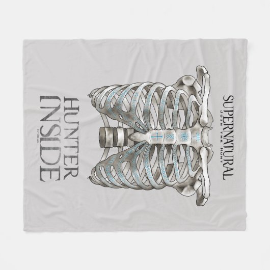 Bovennatuurlijke "Hunter Inside" Ribcage Graphic Fleece Deken (Voorkant (Horizontaal))