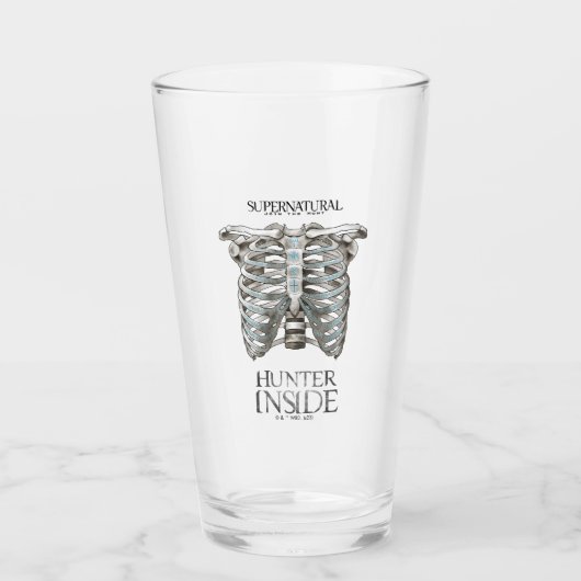 Bovennatuurlijke "Hunter Inside" Ribcage Graphic Glas (Voorkant)