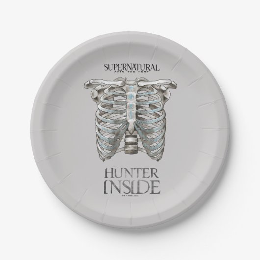 Bovennatuurlijke "Hunter Inside" Ribcage Graphic Papieren Bordje (Voorkant)