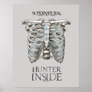 Bovennatuurlijke "Hunter Inside" Ribcage Graphic Poster