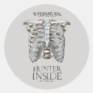 Bovennatuurlijke "Hunter Inside" Ribcage Graphic Ronde Sticker