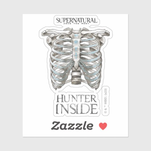 Bovennatuurlijke "Hunter Inside" Ribcage Graphic Sticker (Vel)
