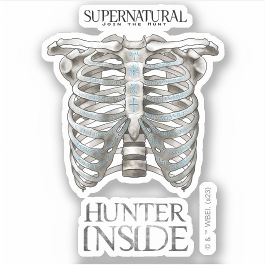 Bovennatuurlijke "Hunter Inside" Ribcage Graphic Sticker (Voorkant)