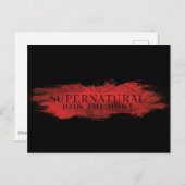 Bovennatuurlijke "Join the Hunt" Red Splash Briefkaart (Voorkant / Achterkant)