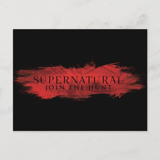 Bovennatuurlijke "Join the Hunt" Red Splash Briefkaart (Voorkant)