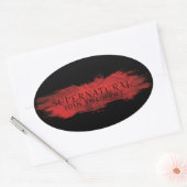 Bovennatuurlijke "Join the Hunt" Red Splash Ovale Sticker (Envelop)