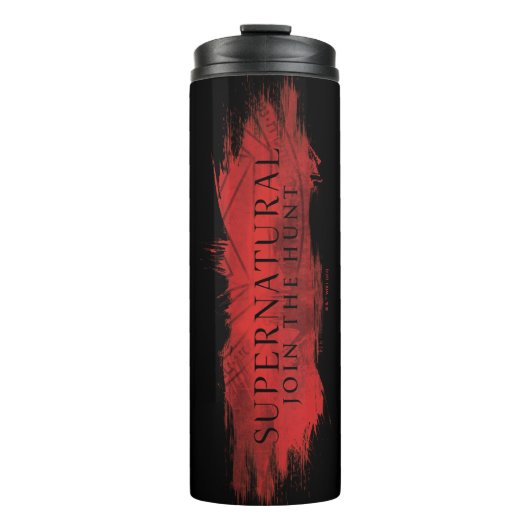 Bovennatuurlijke "Join the Hunt" Red Splash Thermosbeker (Voorkant)