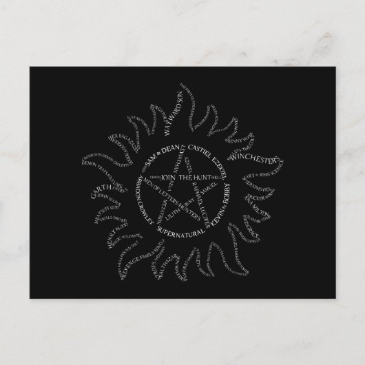 Bovennatuurlijke typografie Pentagram Briefkaart (Voorkant)