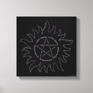 Bovennatuurlijke typografie Pentagram Canvas Afdruk