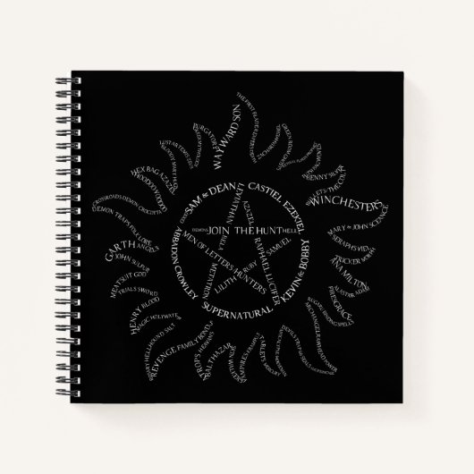 Bovennatuurlijke typografie Pentagram Notitieboek (Voorkant)