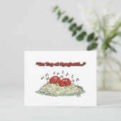 bovenop de spaghetti-zingballen briefkaart (Staand voorkant)