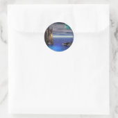 Bovenop de wereld ronde sticker (Tas)