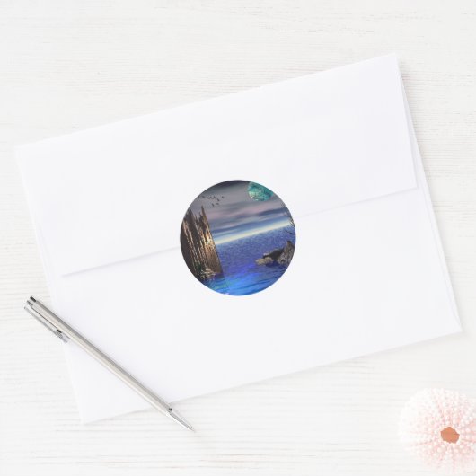 Bovenop de wereld ronde sticker (Envelop)