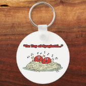 bovenop spaghetti zingende vleesballen sleutelhanger (Voorkant)