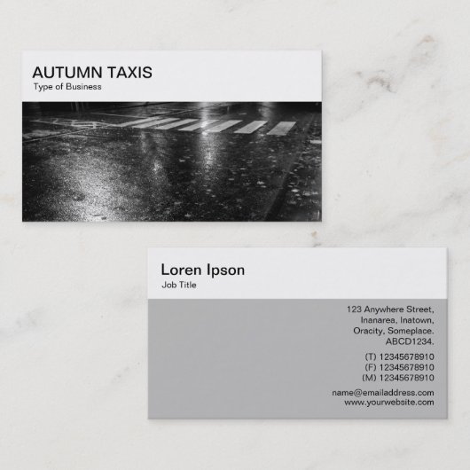 Bovenpaneel - Autumn Road Visitekaartje (Voorkant / Achterkant)