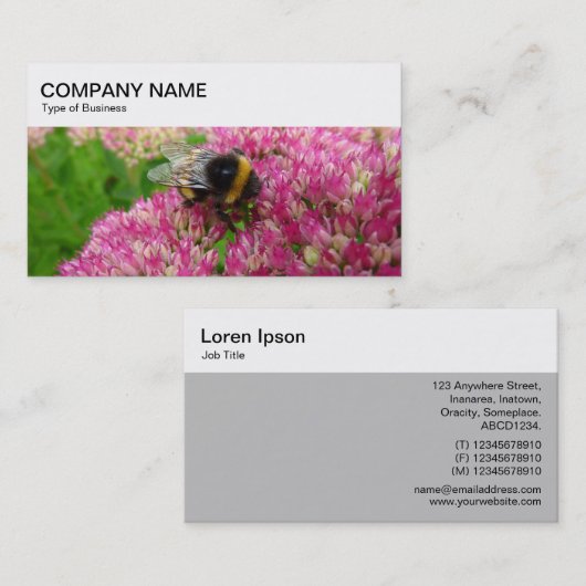 Bovenpaneel - Bumble Bee op Sedum Visitekaartje (Voorkant / Achterkant)