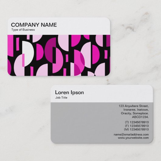 Bovenpaneel - Crescent Patroon 010921 - Magenta ro Visitekaartje (Voorkant / Achterkant)