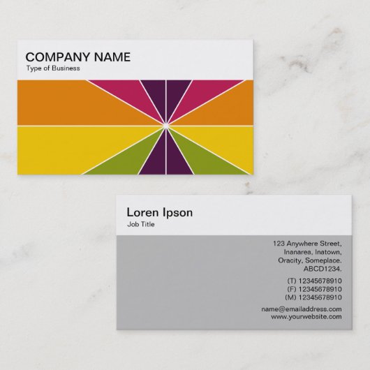 Bovenpaneel - Kleursegmenten 02 Visitekaartje (Voorkant / Achterkant)