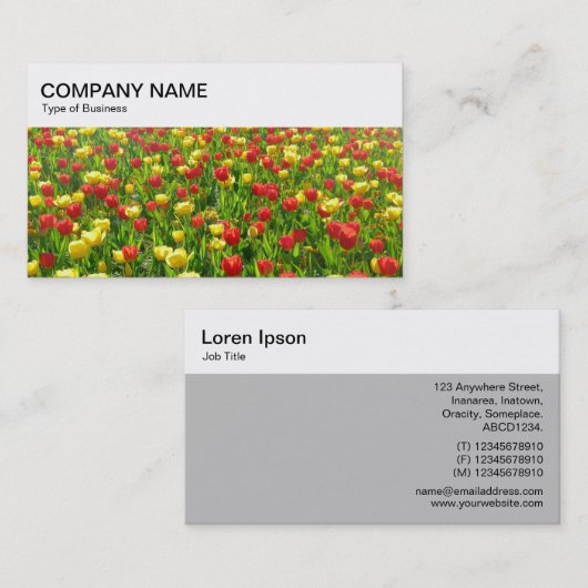 Bovenpaneel - Rood en geel Tulpen 02 Visitekaartje (Voorkant / Achterkant)
