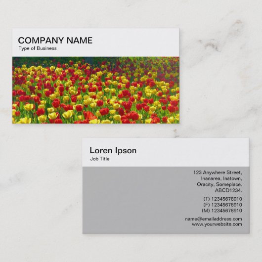 Bovenpaneel - Rood en geel Tulpen 03 Visitekaartje (Voorkant / Achterkant)