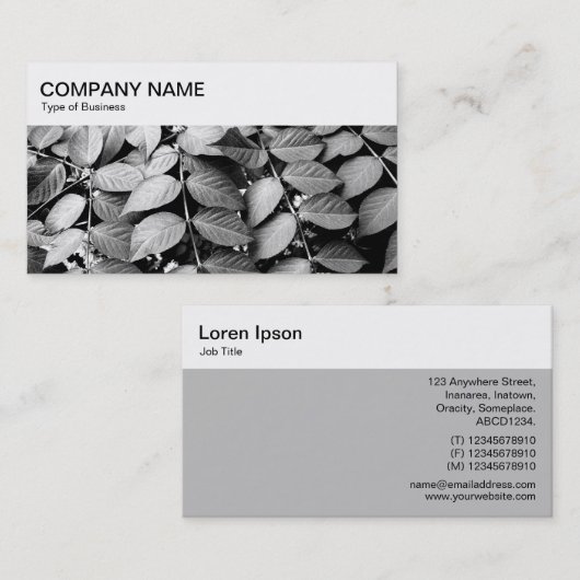 Bovenpaneel - Visitekaartje met bladeren (Voorkant / Achterkant)