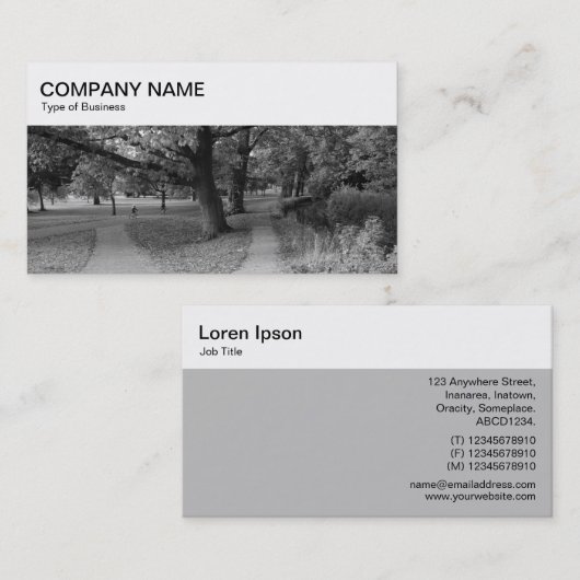 Bovenpaneel - Visitekaartje met twee paden (Voorkant / Achterkant)