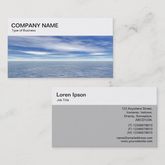 Bovenpaneel - Zee en Sky Visitekaartje (Voorkant / Achterkant)