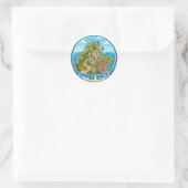 Bovenrots Gibraltar Ronde Sticker (Tas)