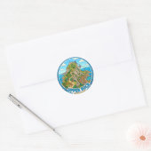 Bovenrots Gibraltar Ronde Sticker (Envelop)