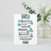 Bovenste 10 PCOS Redenen Briefkaart (Staand voorkant)