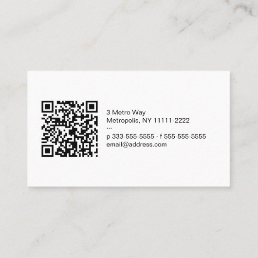 Bovenste binnenstad Midnight Sky met QR-code Visitekaartje (Achterkant)