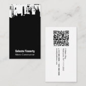 Bovenste binnenstad Midnight Sky met QR-code Visitekaartje (Voorkant / Achterkant)