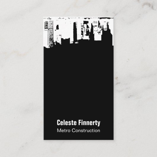 Bovenste binnenstad Midnight Sky met QR-code Visitekaartje (Voorkant)