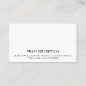 Bovenste Chef | Catering Visitekaartje (Achterkant)