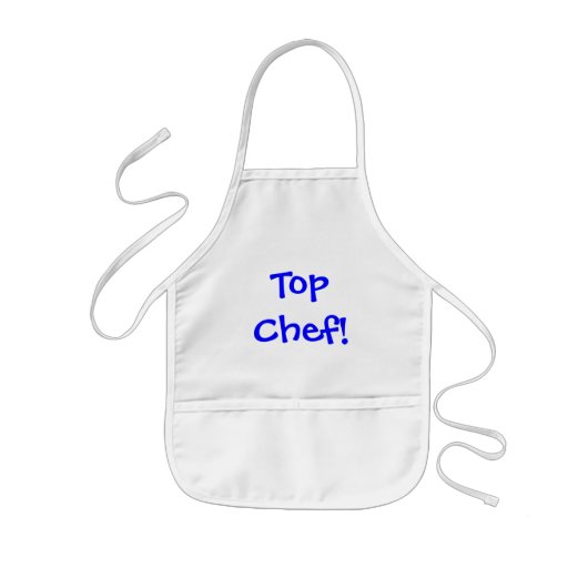 Bovenste Chef Child's Apron (blauw) Kinder Schort (Voorkant)