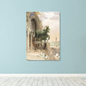 Bovenste deel van de gevel van de St. Mark-kerk, Canvas Afdruk (Insitu (Houten vloer))