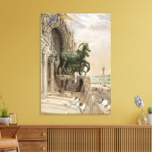 Bovenste deel van de gevel van de St. Mark-kerk, Canvas Afdruk (Insitu (Woonkamer))
