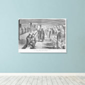 Bovenste dek van het 'Unite'-ziekenhuis, aangeslot Canvas Afdruk (Insitu (Houten vloer))