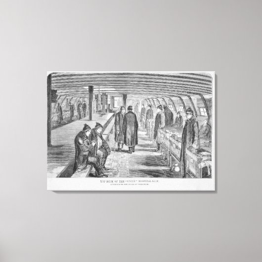 Bovenste dek van het 'Unite'-ziekenhuis, aangeslot Canvas Afdruk (Voorkant)
