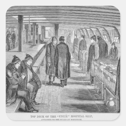 Bovenste dek van het 'Unite'-ziekenhuis, aangeslot Vierkante Sticker (Voorkant)