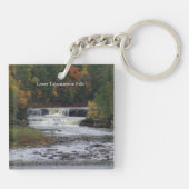 Bovenste en onderste Tahquamenon Herfst acrylsleut Sleutelhanger (Achterkant)