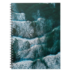 Bovenste foto van het uitzicht van het waterlichaa notitieboek