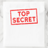 Bovenste geheime rode rubberen stempel Rechthoekig Rechthoekige Sticker (Tas)