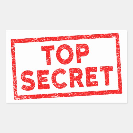 Bovenste geheime rode rubberen stempel Rechthoekig Rechthoekige Sticker (Voorkant)