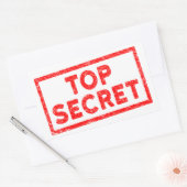 Bovenste geheime rode rubberen stempel Rechthoekig Rechthoekige Sticker (Envelop)