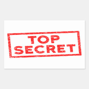 Bovenste geheime rode rubberen stempel Rechthoekig Rechthoekige Sticker