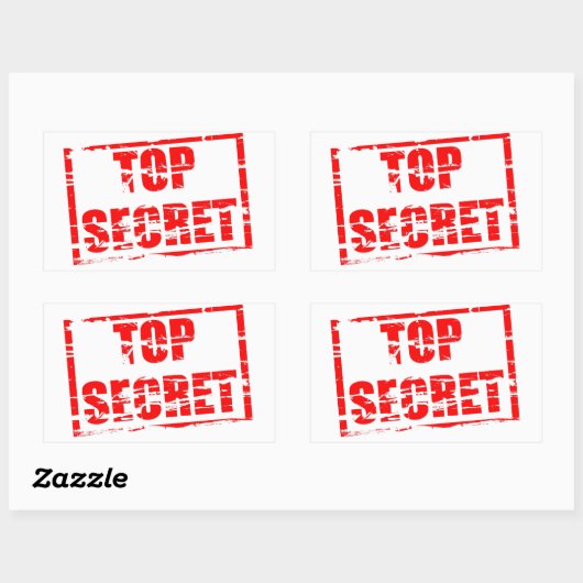 Bovenste geheime rubberstempel rechthoekige sticker (Vel)