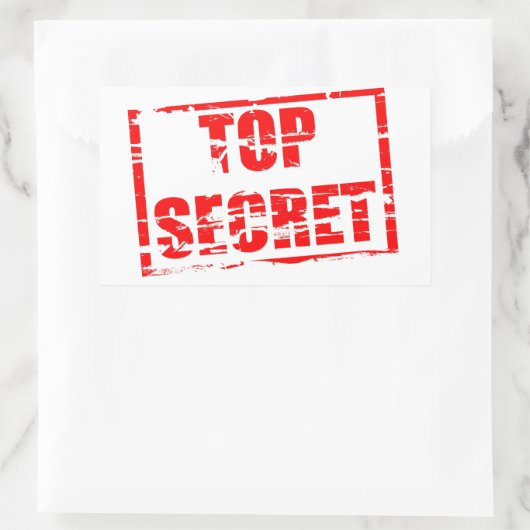 Bovenste geheime rubberstempel rechthoekige sticker (Tas)