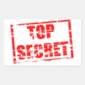 Bovenste geheime rubberstempel rechthoekige sticker (Voorkant)